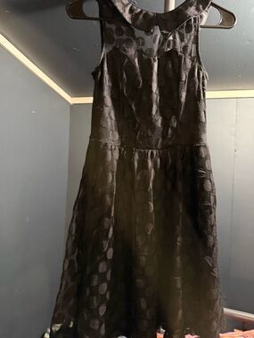 Black Sleeveless A-Line Dress with Peter Pan Collar